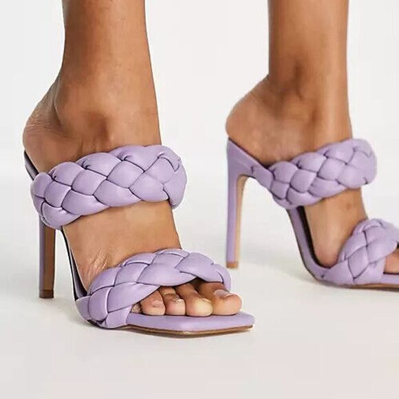 Steve Madden Kenley Lavender Purple Woven Heels Size 7 - Picture 1 of 10